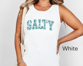 Salty Tank Top | Tropical Varsity Salty Graphic Tank