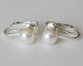 1//3//4//9 Pairs Pearl Clip on Earrings for Women Dangle Long Teardrop Seashell Pearl Clipon Earrings-Non Piercing Earrings Set for Women and Girls