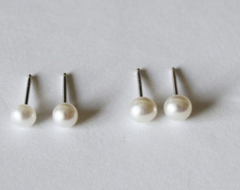 3mm Pearl Earrings Etsy