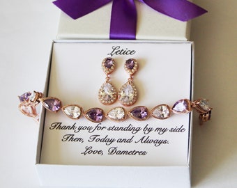 purple jewelry sets for bridesmaids