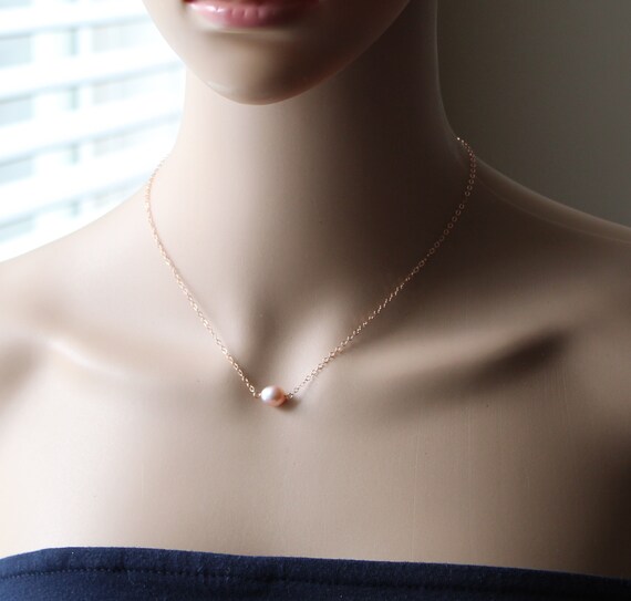 Natural pink pearl best sale necklace