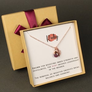 Natural Ruby stone necklace July birthstone necklace Ruby necklace Personalized birthday gift Family Sister Daughter Mothers Valentine gift