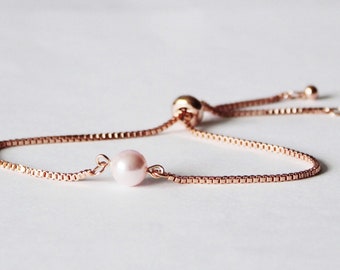 Bridesmaid bracelet Rose Gold pearl bracelet bridesmaids bracelet Bridesmaid pearl gift bracelet Bridesmaid gifts Bridal party jewelry