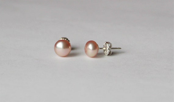 6-7 Mm Fresh Water Pink Pearl Stud Earrings, Pink Bridesmaid Earring,  Bridesmaid Gift, Pink Pearl Earrings, Bridal Party Gift Sets - Etsy