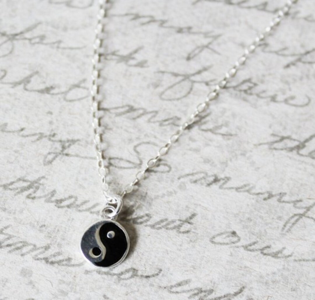 Yin Yang Pendant Necklace Sterling Silver Yin Yang Charm Necklace Yingyang Necklace Etsy