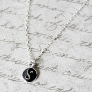 Yin Yang pendant necklace - Sterling Silver- Yin Yang charm necklace- yingyang necklace XY1