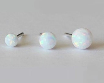 7MM Sterling Silver Lab Simulated Dark Green Opal Ball Stud Earrings 7MM Sterling Silver Lab Simulated Dark Green Opal Ball Stud Earrings