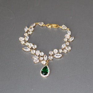 Plommonlila brudsmyckeset: Halsband, örhängen och armband med kubisk zirkonia bild 7
