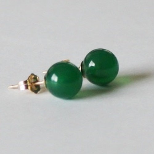 VINTAGE 14K NATURAL CARVED 12MM MALACHITE BALL EARRINGS JACKETS USE W STUDS VINTAGE 14K NATURAL CARVED 12MM MALACHITE BALL EARRINGS JACKETS USE W STUDS