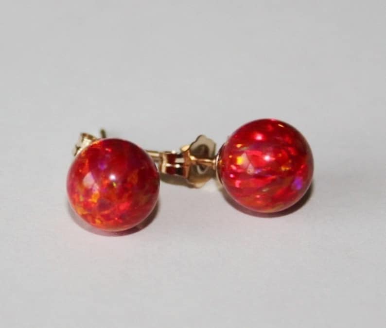 red fire opal earrings