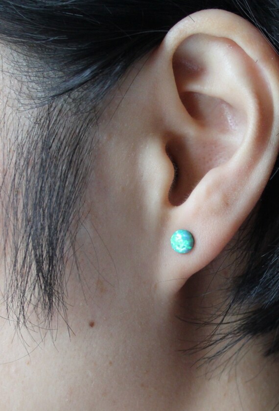 Green opal stud earrings deals