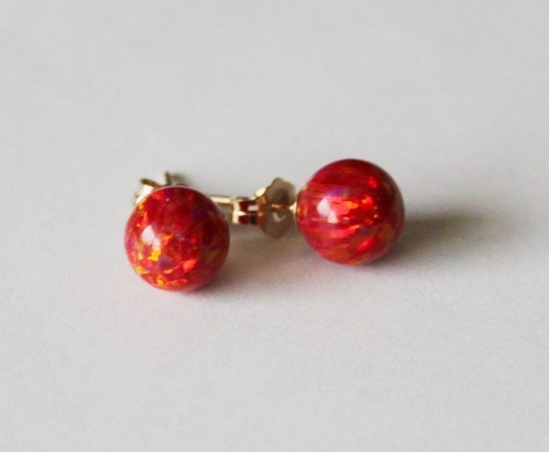 Red fire opal earrings Clearance