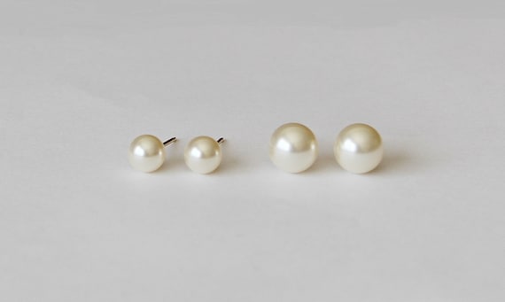 Baby or Toddlers First Cultured Pearl 4mm Earring, Safety Backs, 14 Karat Yellow Gold