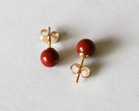 Red jasper cheap stud earrings