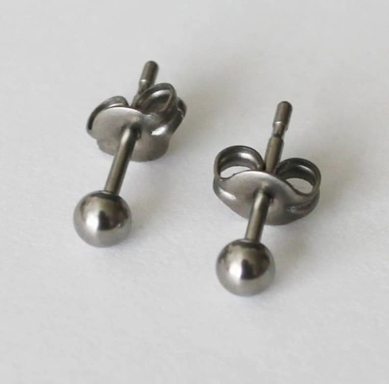 Pure Titanium Ball Post Earring 3mm 4mm 5mm 6mm Titanium Etsy