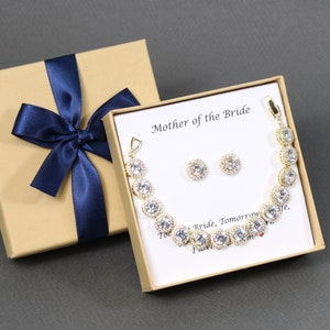 Mothers bracelet earrings set, Mother of the bride, Mother of the groom gift, Mothers wedding jewelry set, God mother, Grandma, Stepmom gift