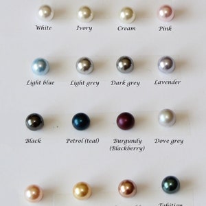 Clip en pendientes de perlas Swarovski Clip en tachuelas de perlas Orejas no perforadas Pendiente de dama de honor Regalo de fiesta nupcial Clip en pendiente Color personalizado imagen 5