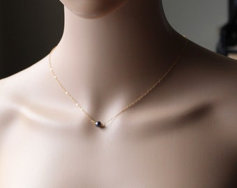 Genuine dainty fresh water peacock black pearl necklace 14K gold filled Small pearl necklace Black pearl necklace bridesmaid gift minimalist