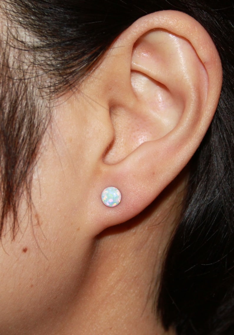 6mm Fiery Opal Stud Earrings