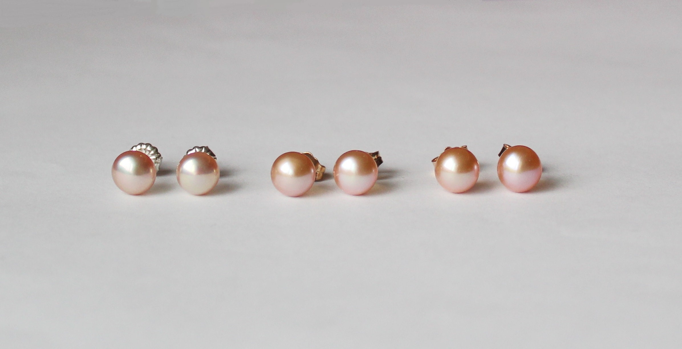 6-7 Mm Fresh Water Pink Pearl Stud Earrings, Pink Bridesmaid Earring,  Bridesmaid Gift, Pink Pearl Earrings, Bridal Party Gift Sets - Etsy