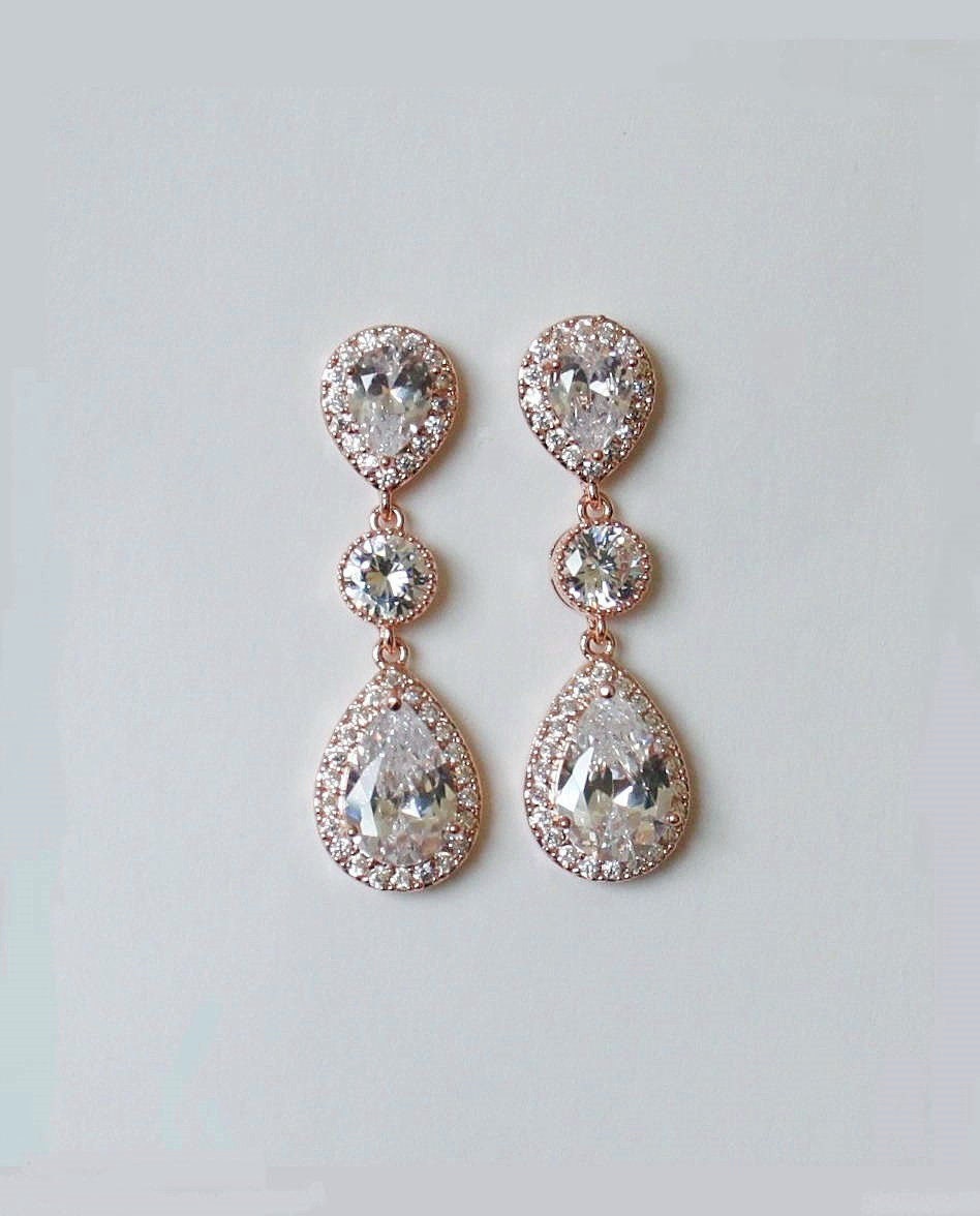 Bridal earrings Custom bridal wedding jewelry set | Etsy