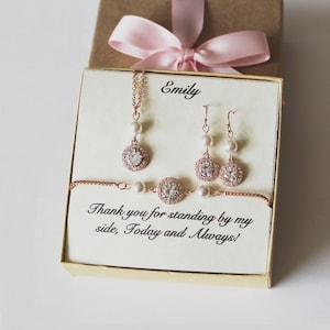 Wedding necklace earrings bracelet set, Bridesmaid earrings, Bridal bracelet earrings set, Bridal party gift, Bridesmaid necklace earrings