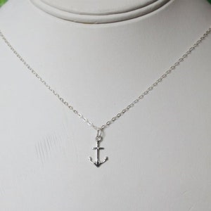 Anchor necklace Sterling silver Anchor pendant necklace-Beach wedding gifts, Bridesmaid gift, Nautical wedding gift, Graduation gift image 2