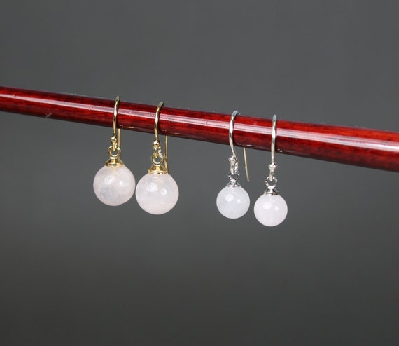 Pink Rose Quartz Sterling Silver Ball Stud Earrings Pink Rose Quartz Sterling Silver Ball Stud Earrings
