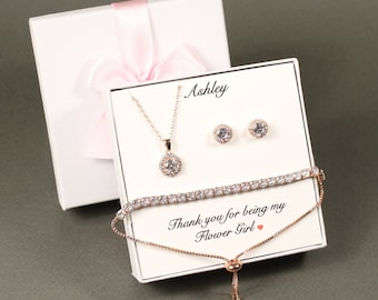 8mm Flower girl earrings set Clip On Junior bridesmaid necklace bracelet Flower girl gift Flower girl earrings necklace Bridesmaids gift XY1