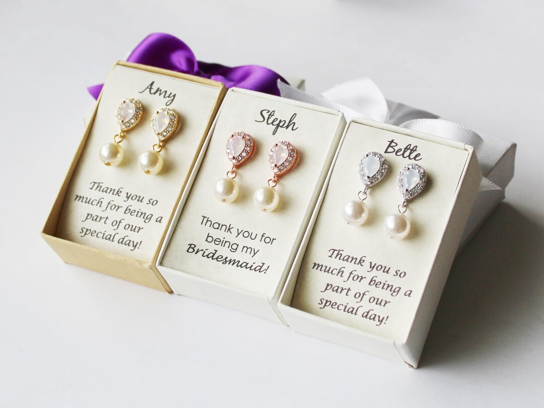 Parure Bijoux Mariée EVER FAITH - Collier Et Boucles D'Oreilles Poire CZ - Pierres De Naissance