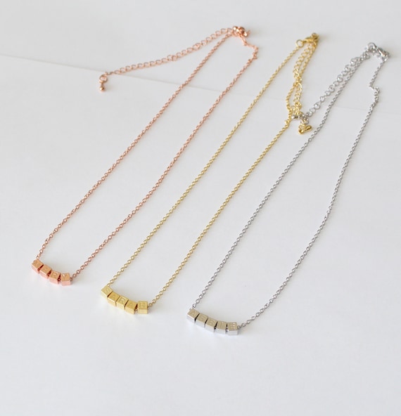 Personalized cube name letter necklace Bridesmaid monogram necklace bracelet initial necklace letter bracelet Love necklace birthday gift