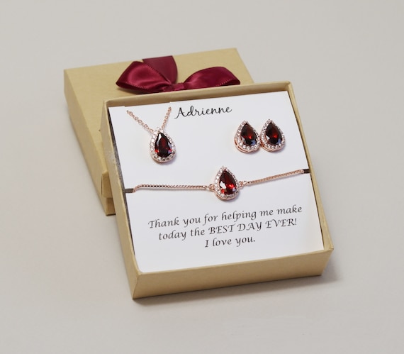 Burgundy wedding jewelry clearance