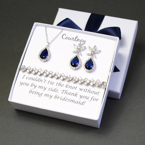 Blue Wedding VINE Earrings Navy Sapphier Cubic Zirconia Bridal - Etsy