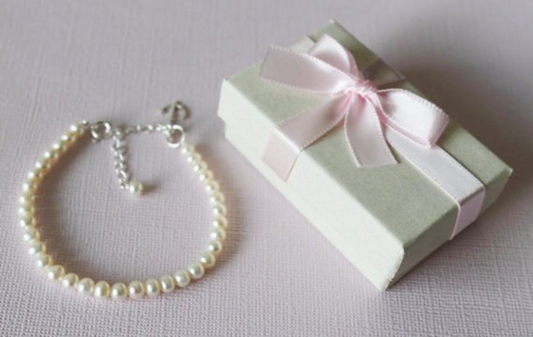 Kids Natural Pearl Bracelet,children's Bracelet,flower Girl, Nautical ...
