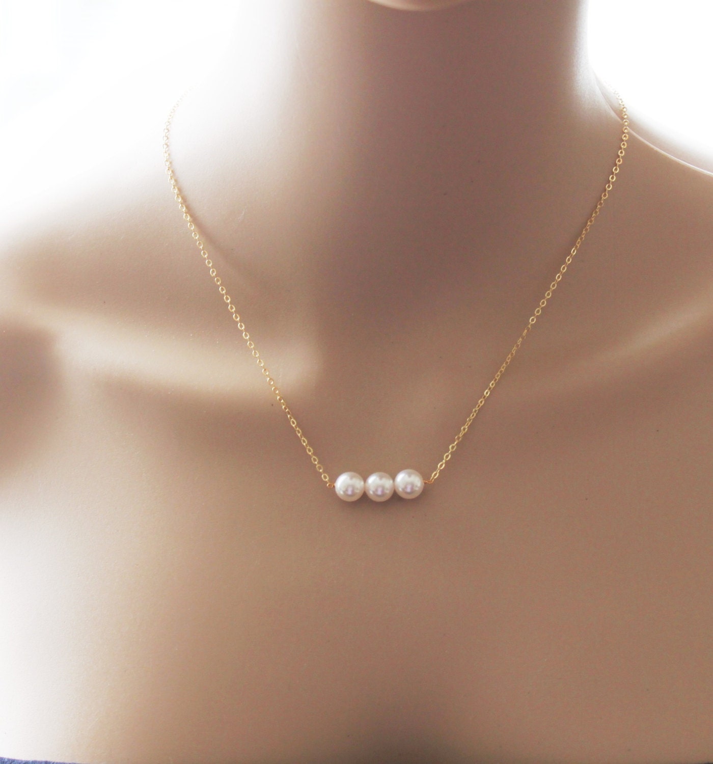 Three Generations Of Love Dainty Triple Pearl Necklace, Where Life Begins  And Love Never Ends | DoodleBeads