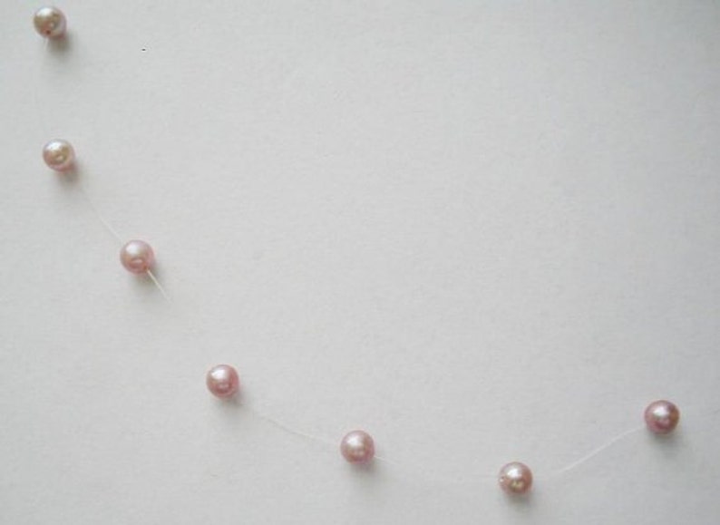 flower girl gift Fresh water pink pearl necklace Real pearl necklace Pearl illusion necklace Bridesmaid necklace Bridesmaid jewelry