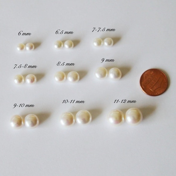 Genuine fresh water pearl stud earrings Bridesmaid earrings Bridal pearl earrings Real pearl earrings Wedding earrings Bridal jewelry gifts