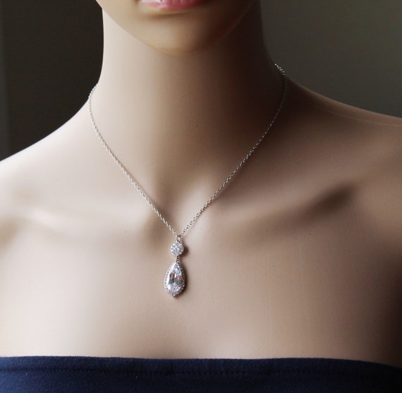 Set Con Collana E Orecchini In Oro Con Perle A Goccia Da 12 Mm. Set Di Collana A Goccia E Orecchini In Argento Da Damigella D'onore Da 12 Mm. Collana Di Perle - Foto 13