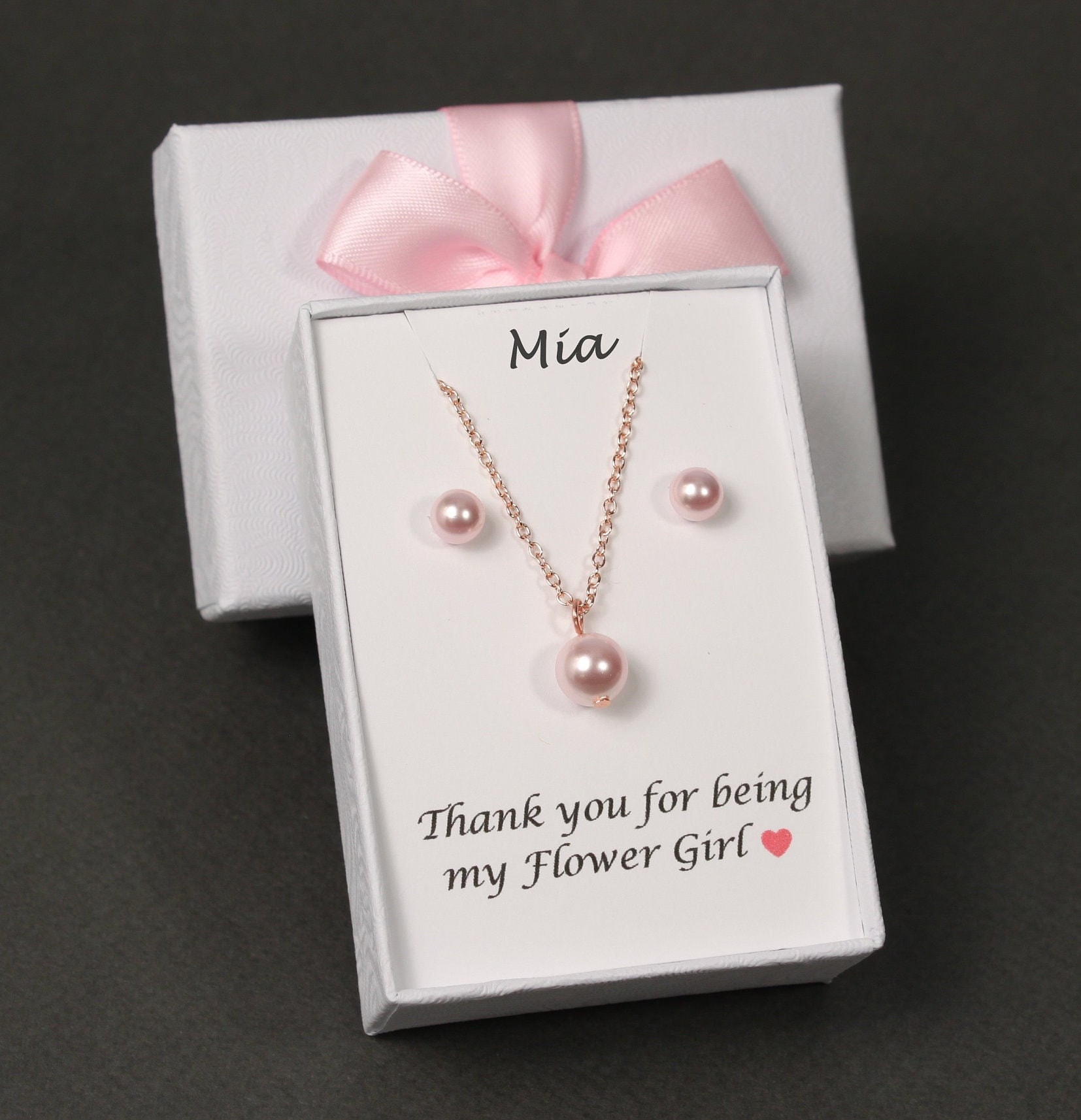Blush Pink Flower Girl Necklace Flower Girl Gift for Little Girl Light Pink Flower Necklace Toddler Girl Necklace Toddler Girl Gift Girl