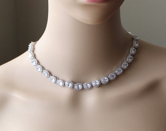 Bridal jewelry set Bridal back drop necklace Silver wedding jewelry necklace earrings Gold bridal earrings Mothers gifts for her prom XY1