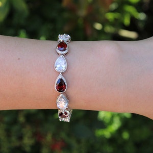 Custom color Burgundy bridal bracelet Bridesmaids bracelet Dark red bracelets earrings necklace Bridesmaids jewelry Wedding bracelet XY1