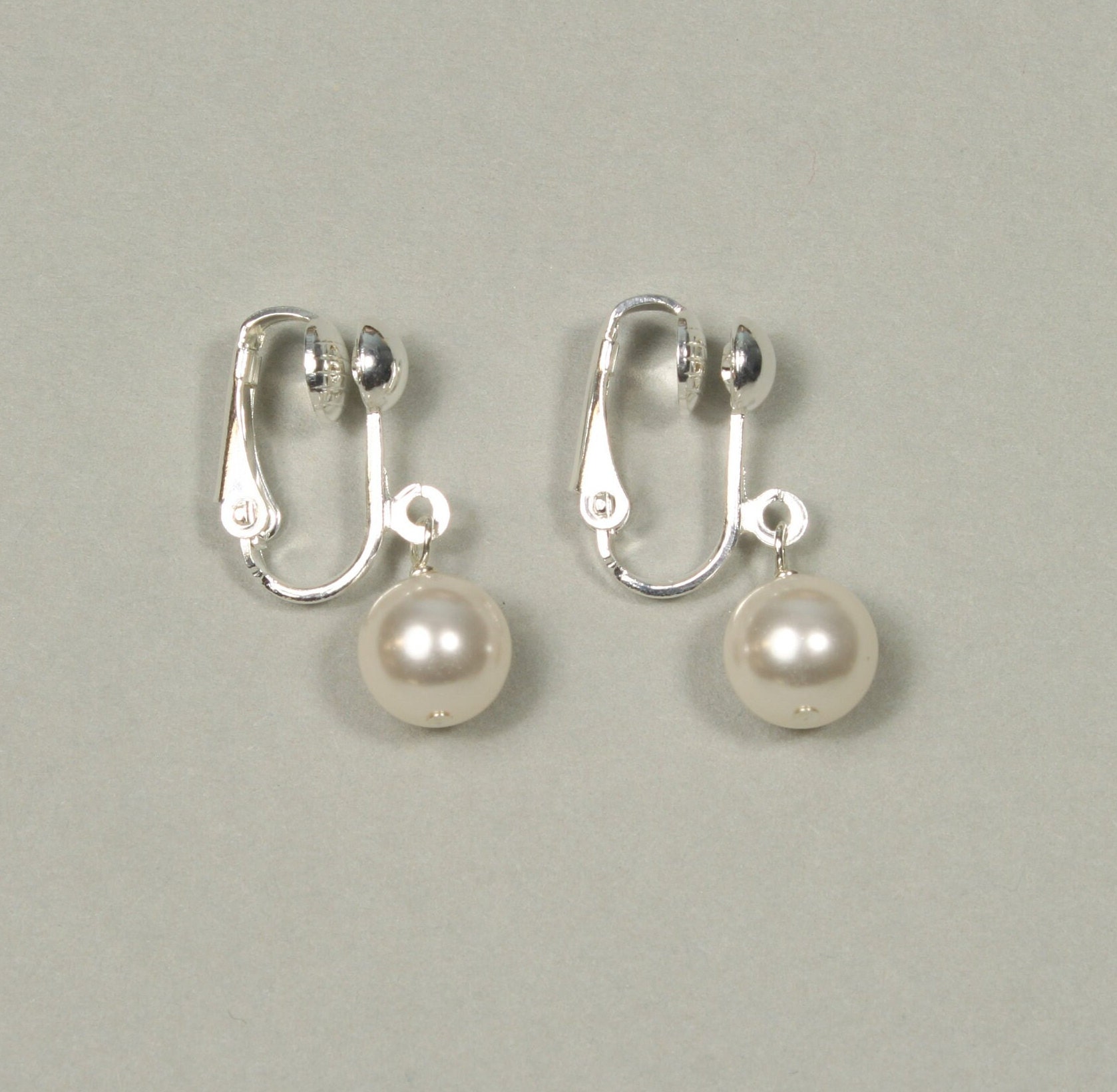 Clip on Freshwater Pearl Earrings, Clip on Pearl Bridal Earrings, Clip on Pearl Wedding Earrings, Clip on Wedding Earrings, Clip Ons~4259