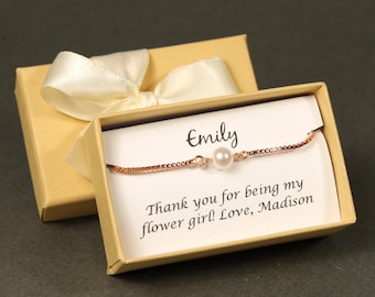 Flower girl pearl bracelet Flower girl earrings Flower girl bracelet Pearl bracelet Pearl necklace earrings set Adjustable bracelet Junior