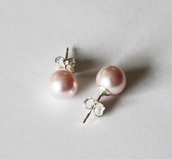 Boucles D'oreilles Dorées Avec Perles Roses - Dimensions 2,4 Cm - Neuf Avec étiquettes