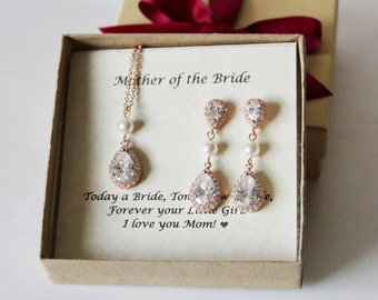 Mother wedding gift set Mother of the bride Mother of the groom gift Gift from the bride Mother in law Stepmom gift Bonus mom gift earrings