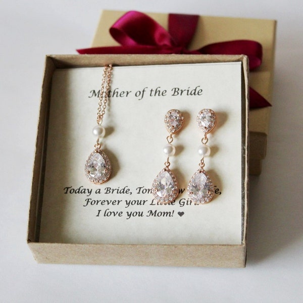 Mother wedding gift set Mother of the bride Mother of the groom gift Gift from the bride Mother in law Stepmom gift Bonus mom gift earrings