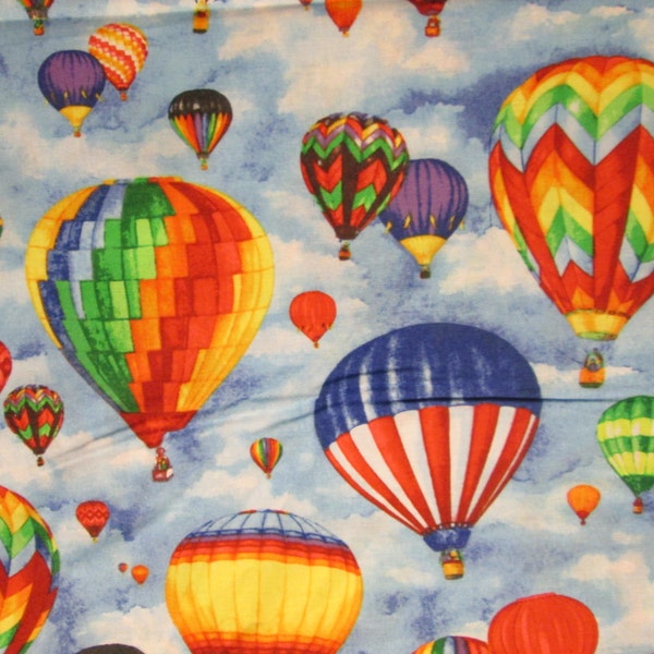 Hot Air Balloon Sky Blue Cotton Fabric Fat Quarter Or Custom  LIsting