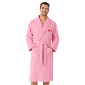 Custom Embroidered Bathrobe, Personalized Monogram Spa Robe, Couples Loungewear Gift