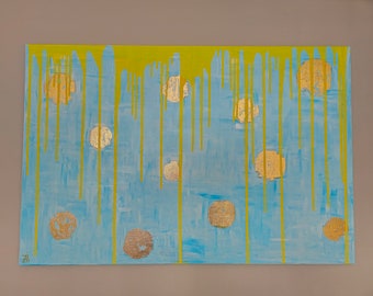 ORIGINAL Painting SIGNED ready to hang 24 by 36" stretched canvas art Sun & Sea