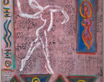 18 * 24" original Painting ready to hang stretched canvas fine wall modern art The Path by Azi Hs - Dance